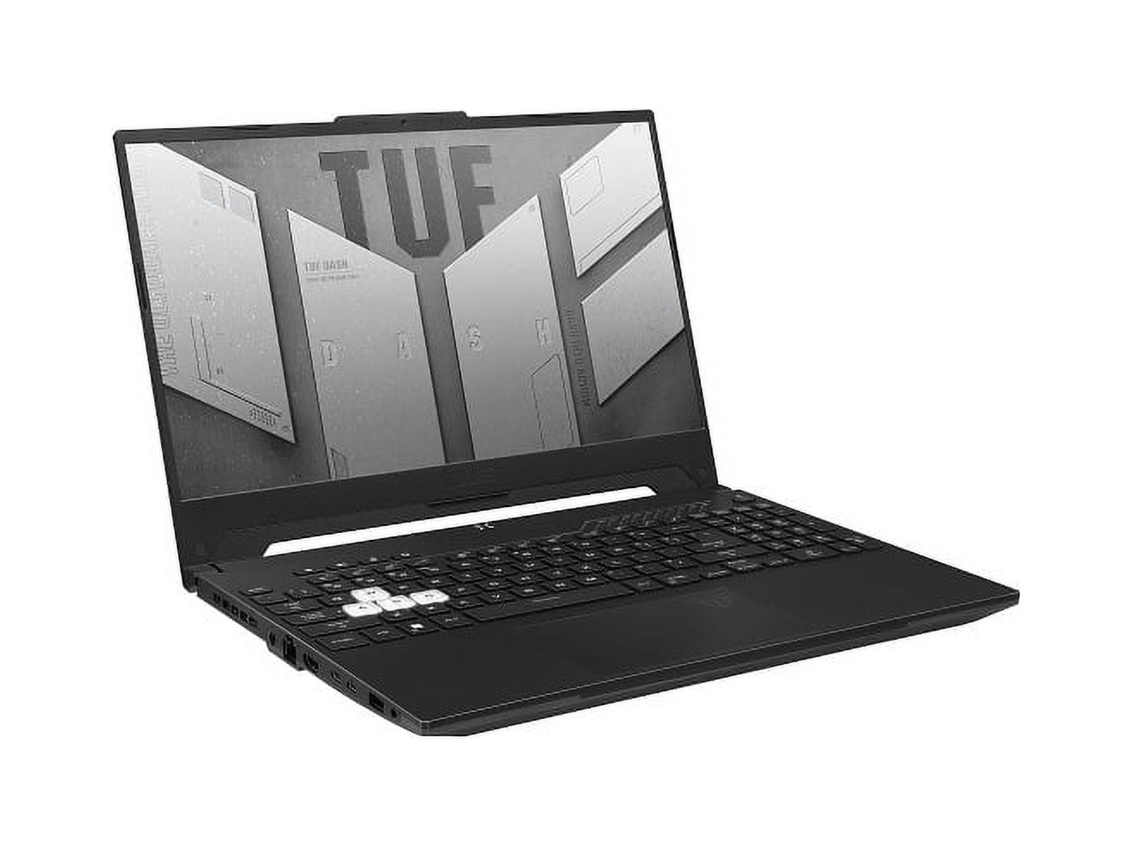 ASUS TUF Core i5 3050 Laptop; ASUS TUF Dash F15 15.6" Full HD, Intel Core i5-12450H, NVIDIA GeForce RTX 3050 Graphics, 8GB RAM, 512GB SSD, Off Black, Windows 11 Home, FX517ZC-WS51