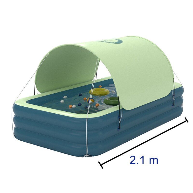 PVC Inflatable Swimming Pool Wireless Safe Automatic Air Inflation Pools with Slide and Sunshade for Outdoor 2-6 Person Pools