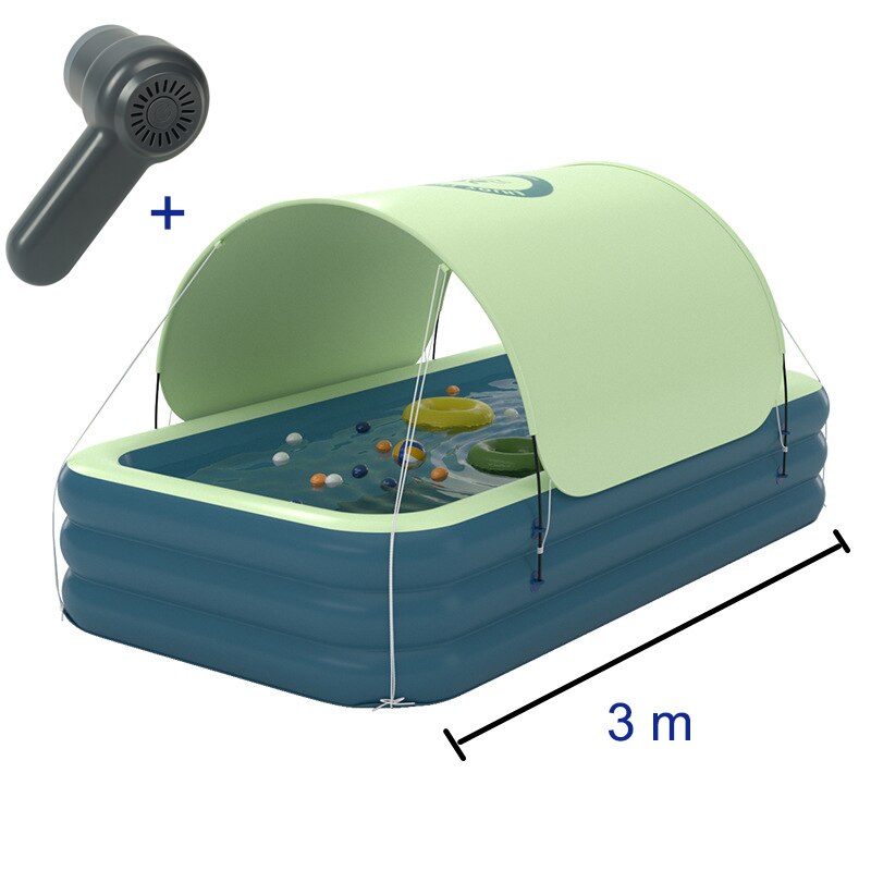 PVC Inflatable Swimming Pool Wireless Safe Automatic Air Inflation Pools with Slide and Sunshade for Outdoor 2-6 Person Pools