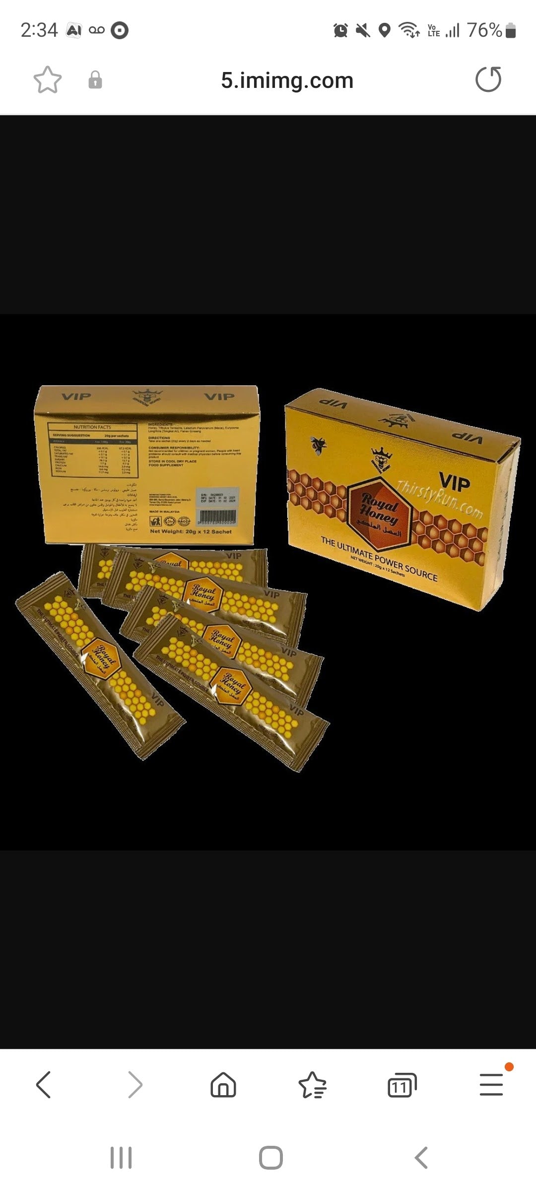 Royal honey two box of 12 pcs 20g staches free shipping