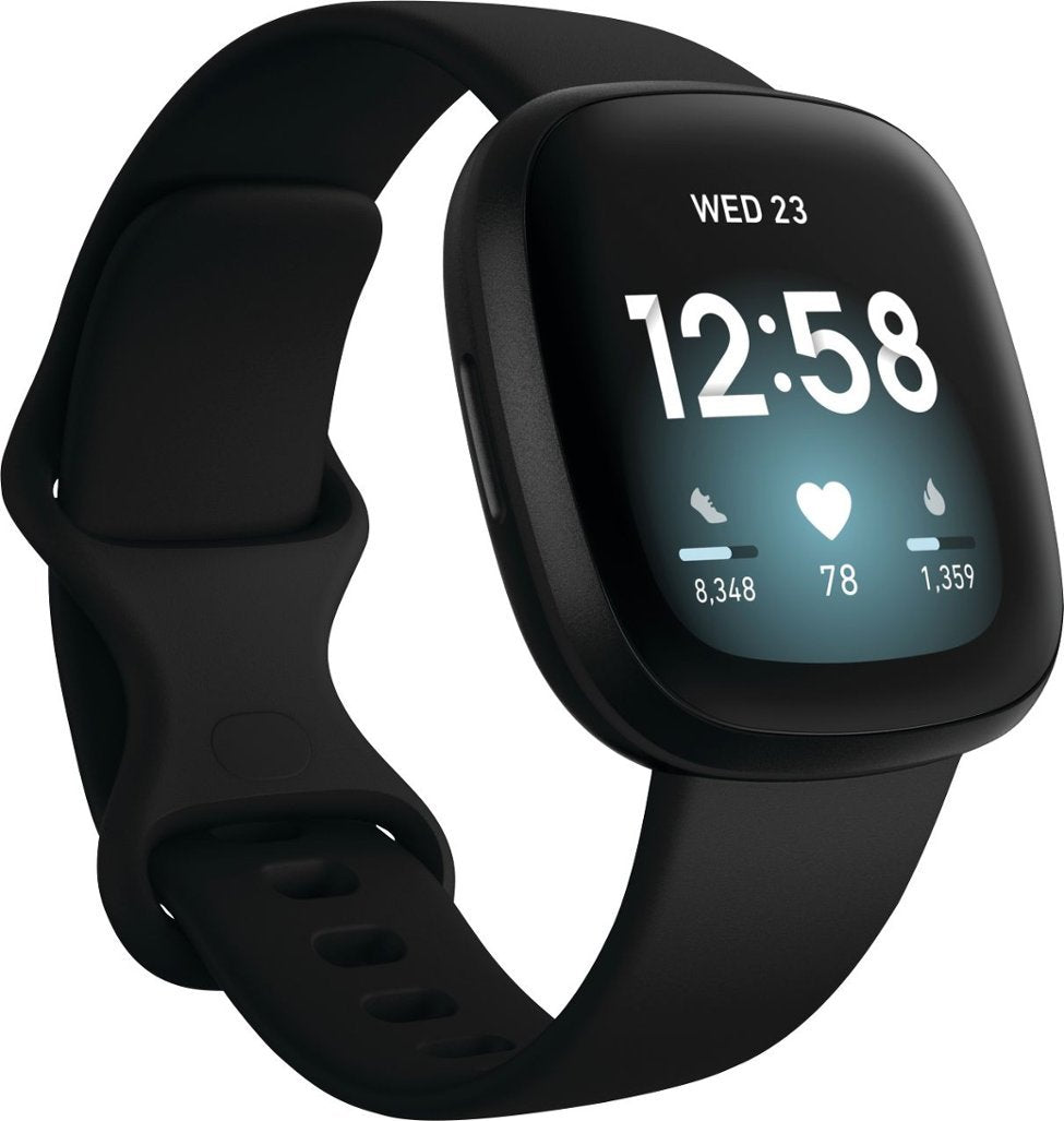 Fitbit - Versa 3 Health &amp; Fitness Smartwatch - BlacK