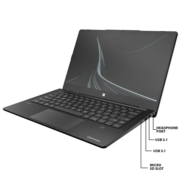 Gateway 14.1&quot; Ultra Slim Notebook, FHD Touchscreen, Intel Core i5-1235U, 8GB RAM, 512GB SSD, Fingerprint Scanner, Tuned by THX Audio, 2MP Camera, HDMI, Windows 11, Black