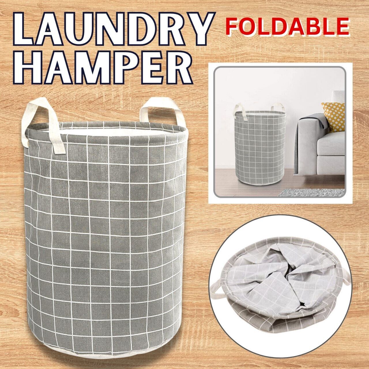 Large Foldable Storage Laundry Hamper Clothes Basket Washing Bag Bin Organizer